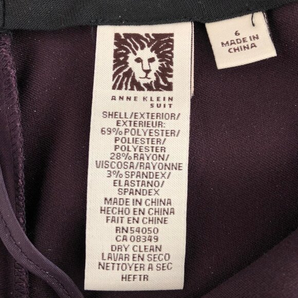 Anne Klein Modern Vintage Slim Fit Polyester Blend Trousers Purple Size 6 - Picture 8 of 9